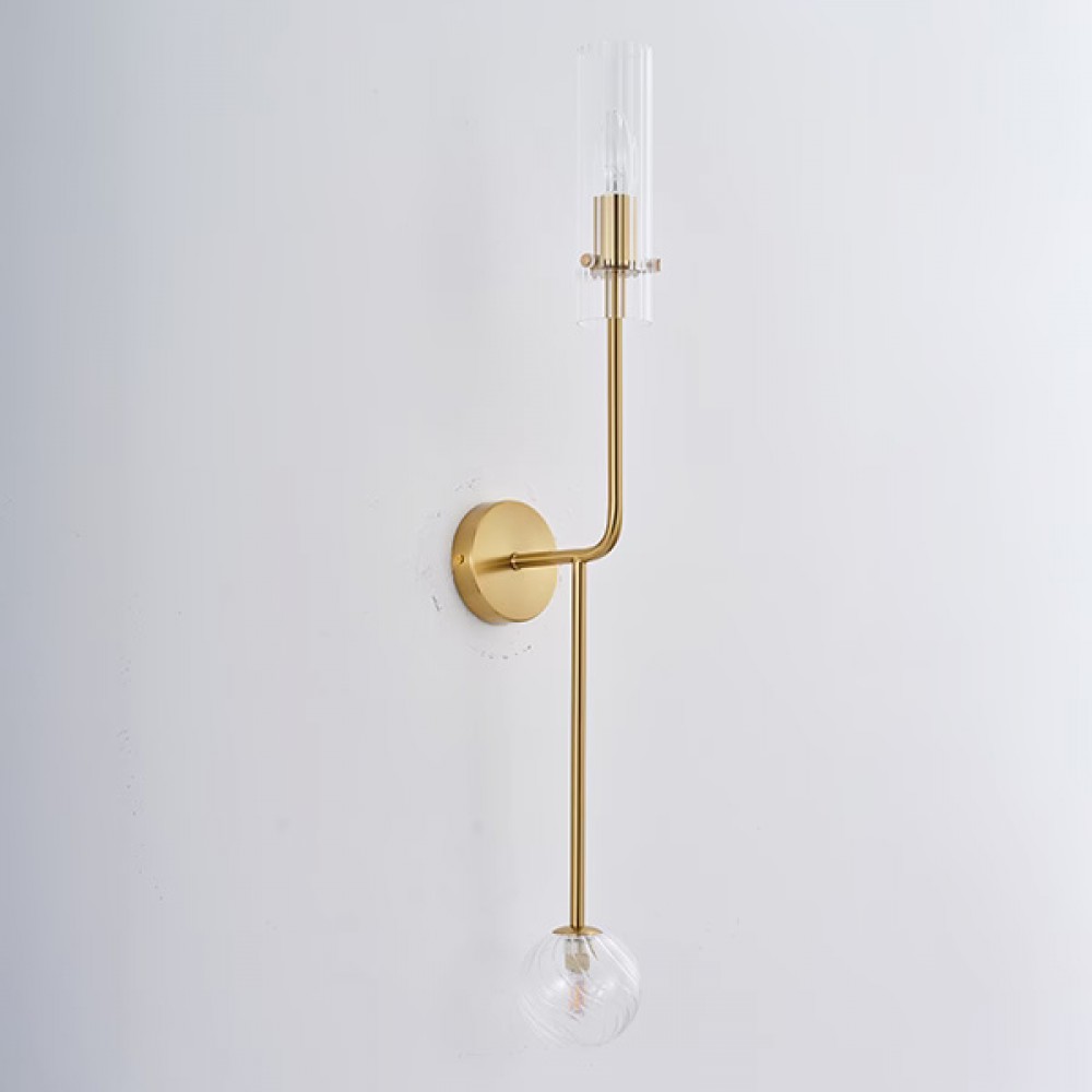 Απλίκα τοίχου "ARTE ILLUMINA STAGONA" από μέταλλο/γυαλί σε χρυσό/διάφανο χρώμα 100x165x800