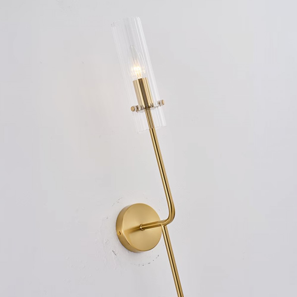 Απλίκα τοίχου "ARTE ILLUMINA STAGONA" από μέταλλο/γυαλί σε χρυσό/διάφανο χρώμα 100x165x800