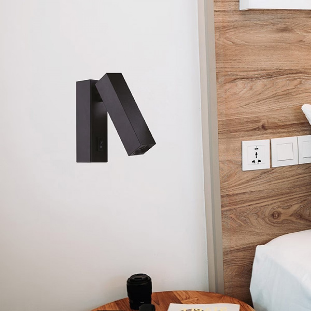 Απλίκα τοίχου εσωτερική "ARTE ILLUMINA" led από αλουμίνιο σε μαύρο χρώμα 120x35x60