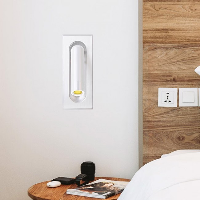 Απλίκα τοίχου χωνευτή "ARTE ILLUMINA" led από αλουμίνιο σε λευκό χρώμα