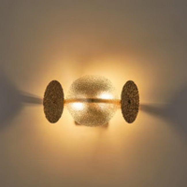 Απλίκα τοίχου "ARTE ILLUMINA GLOW" από μέταλλο/γυαλί σε χρυσό χρώμα 330X160X180