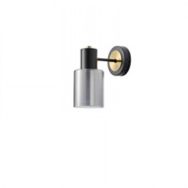 Απλίκα τοίχου"ARTE ILLUMINA SILENCE" από μέταλλο/γυαλί σε μαύρο/χάλκινο χρώμα Φ180XΦ100X210