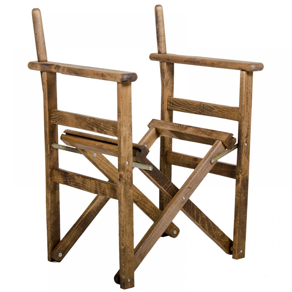 Πολυθρόνα σκηνοθέτη SUNSET (μόνο σκελετός) από μασίφ ξύλο οξιάς σε χρώμα καρυδί 57x54x88