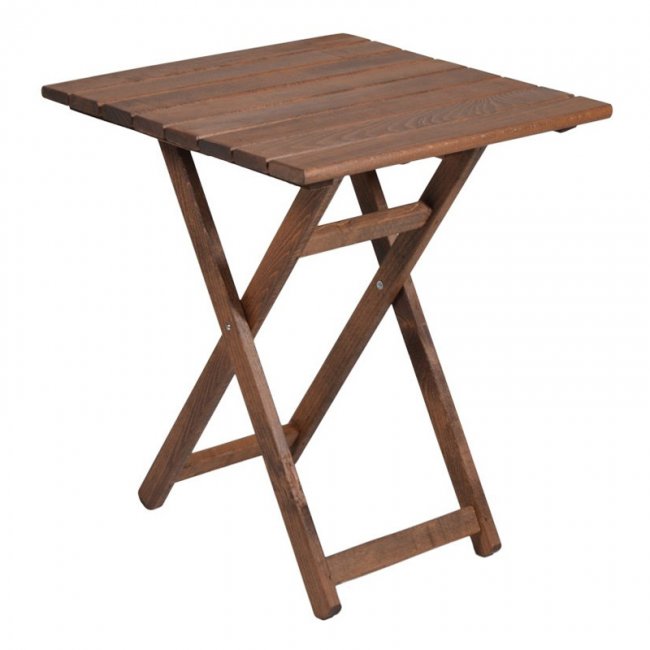 Τραπέζι πτυσσόμενο SUNSET από μασίφ ξύλο οξιάς σε χρώμα καρυδί εμποτισμού 60x60x76