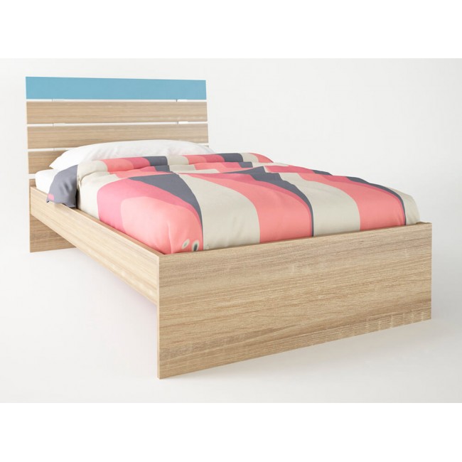 Παιδικό κρεβάτι "ΝΟΤΑ" μονό σε χρώμα δρυς-σιελ 90x190