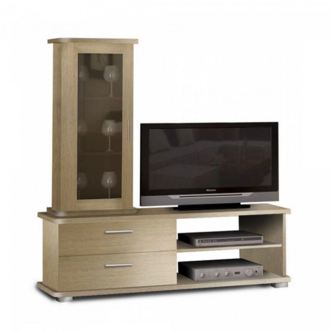 Σύνθεση τηλεόρασης "ΝΕΦΕΛΗ" σε χρώμα δρυς 135x45x140