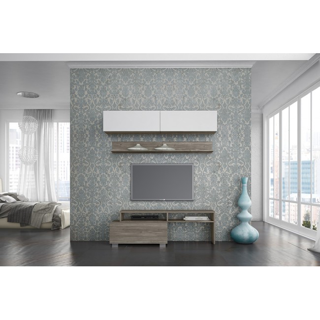 Σύνθεση σαλονιού "SMART 3" σε χρώμα σταχτί-λευκό