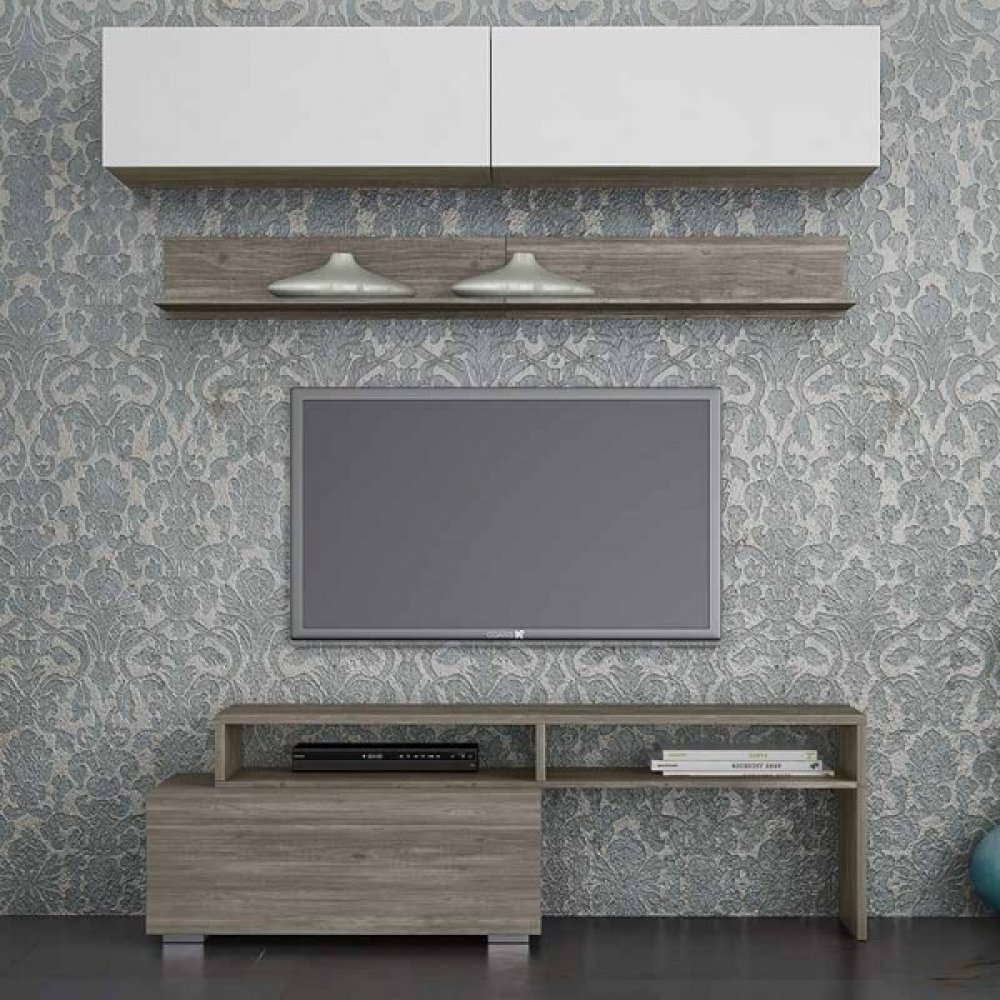 Σύνθεση σαλονιού "SMART 3" σε χρώμα σταχτί-λευκό