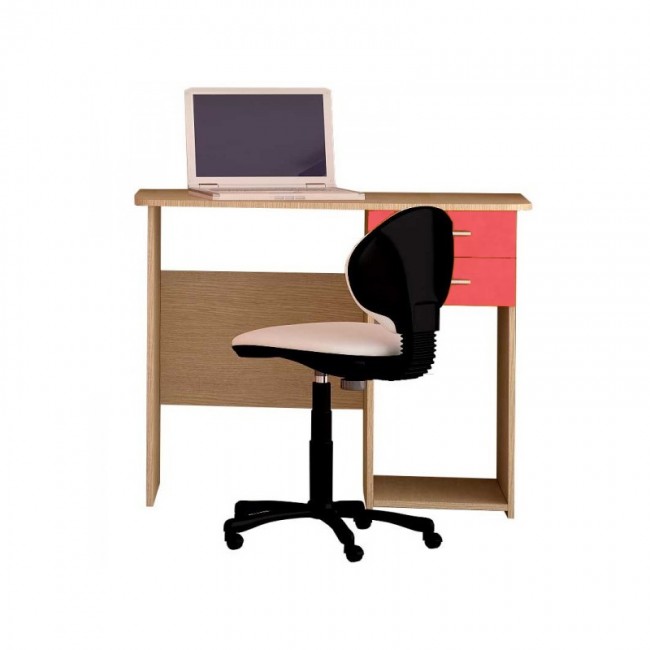 Παιδικό γραφείο σε χρώμα δρυς-κόκκινο 100x55x80