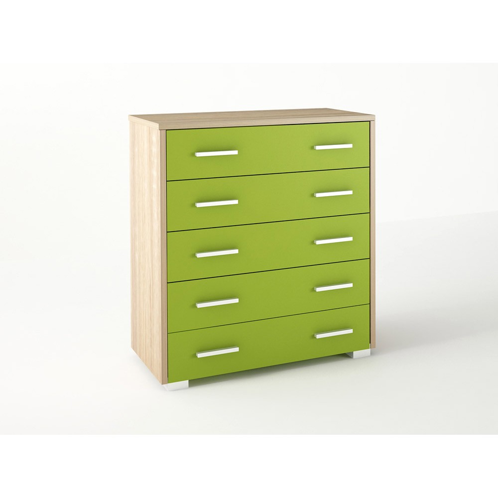 Συρταριέρα παιδική σε χρώμα δρυς-λαχανί 80x45x90