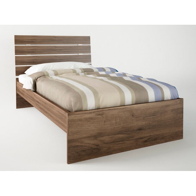 Κρεβάτι "ΝΟΤΑ" ημίδιπλο σε χρώμα καρυδί 110x190