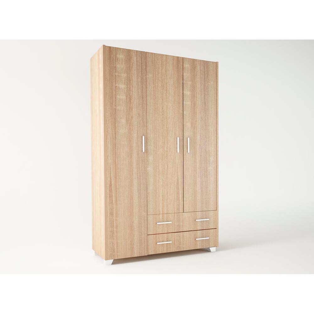 Ντουλάπα τρίφυλλη σε χρώμα δρυς 110x50x180