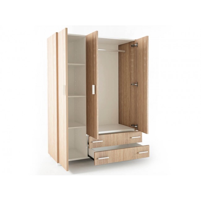 Ντουλάπα τρίφυλλη σε χρώμα καρυδί 110x50x180