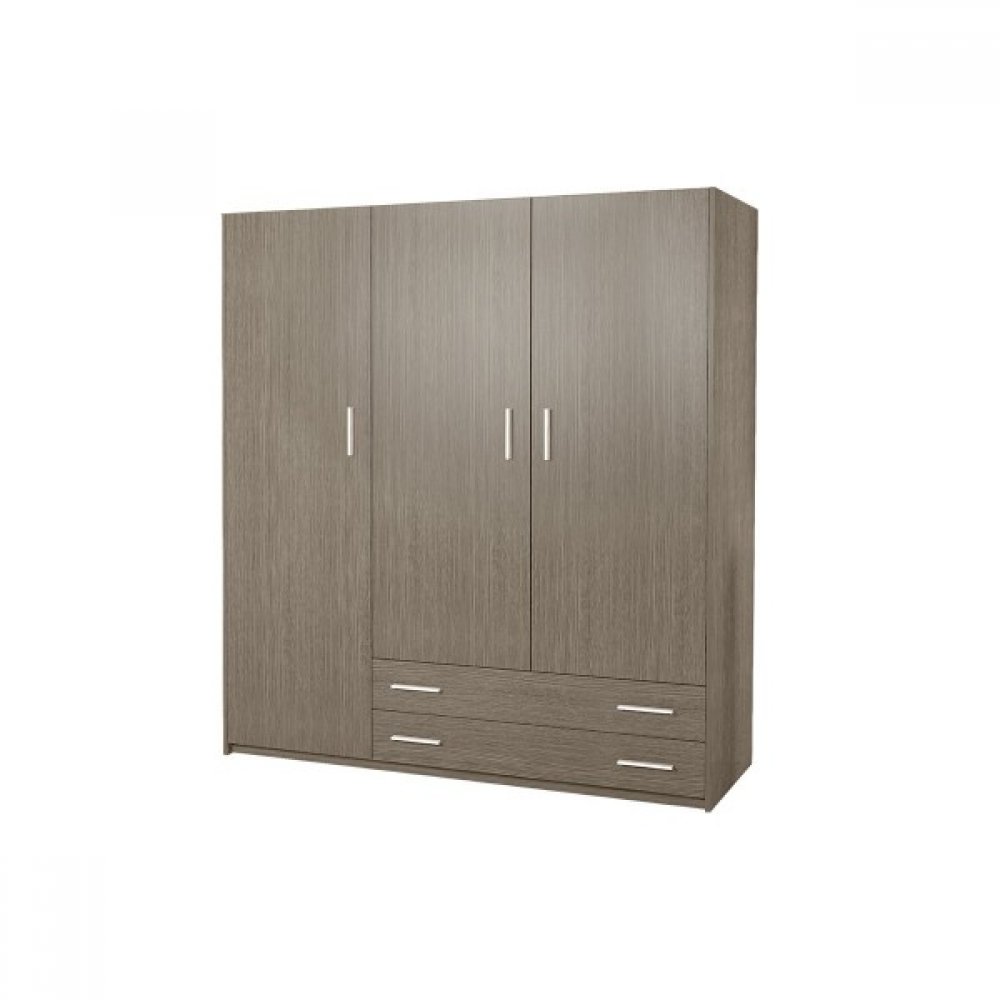 Ντουλάπα τρίφυλλη σε σταχτί χρώμα 150x60x180