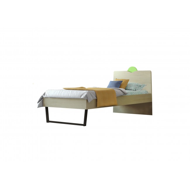Παιδικό κρεβάτι "ΑΝΑΤΟΛΗ" ημίδιπλο σε χρώμα δρυς-λαχανί 110x190
