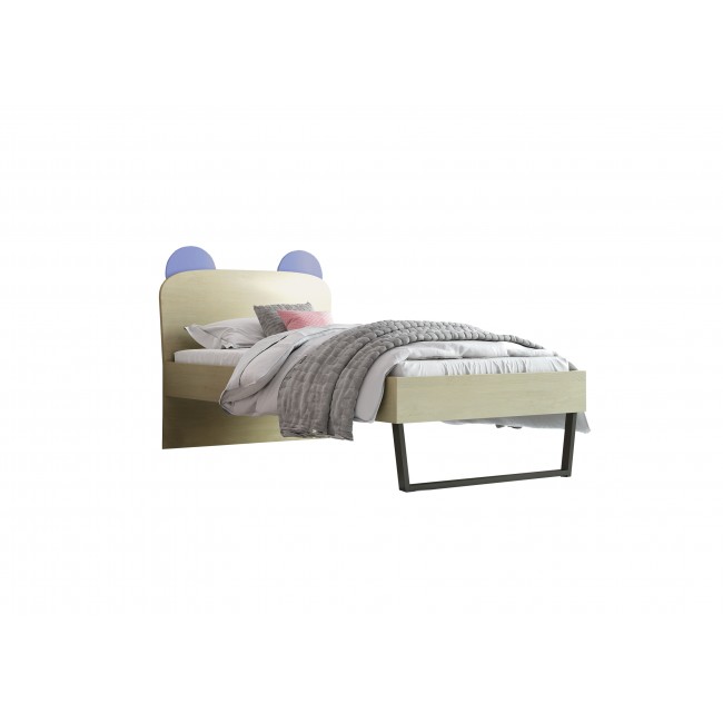 Παιδικό κρεβάτι "ΚΟΡΩΝΑ" μονό σε χρώμα δρυς-σιελ 90x190