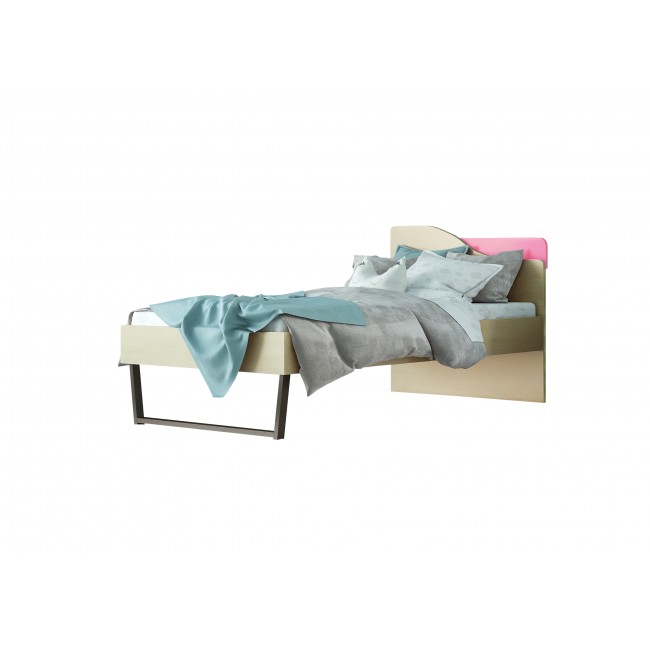 Παιδικό κρεβάτι "ΤΟΞΟ" μονό σε χρώμα δρυς-ροζ 90x190