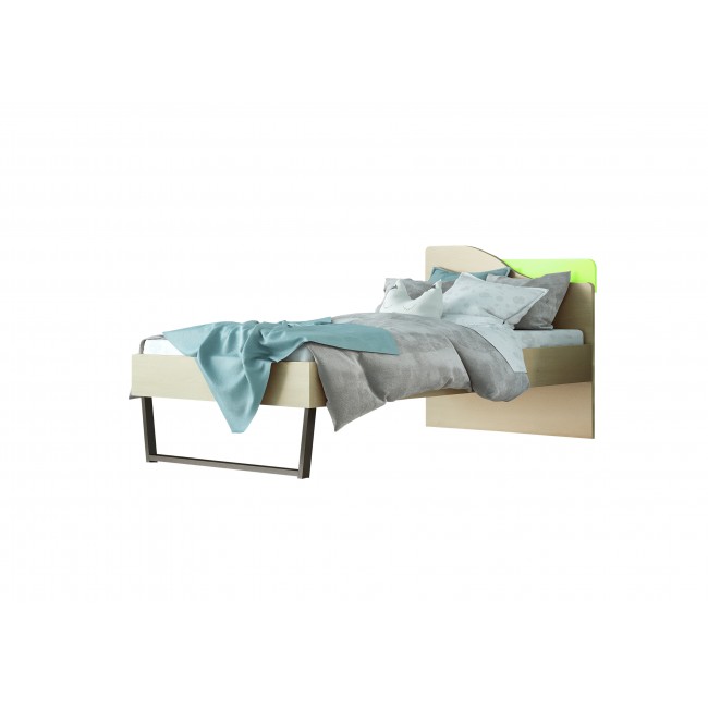 Παιδικό κρεβάτι "ΤΟΞΟ" ημίδιπλο σε χρώμα δρυς-λαχανί 110x190