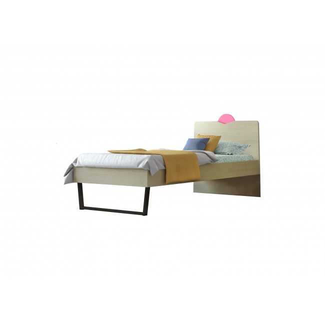 Παιδικό κρεβάτι "ΑΝΑΤΟΛΗ" ημίδιπλο σε χρώμα δρυς-ροζ 110x190