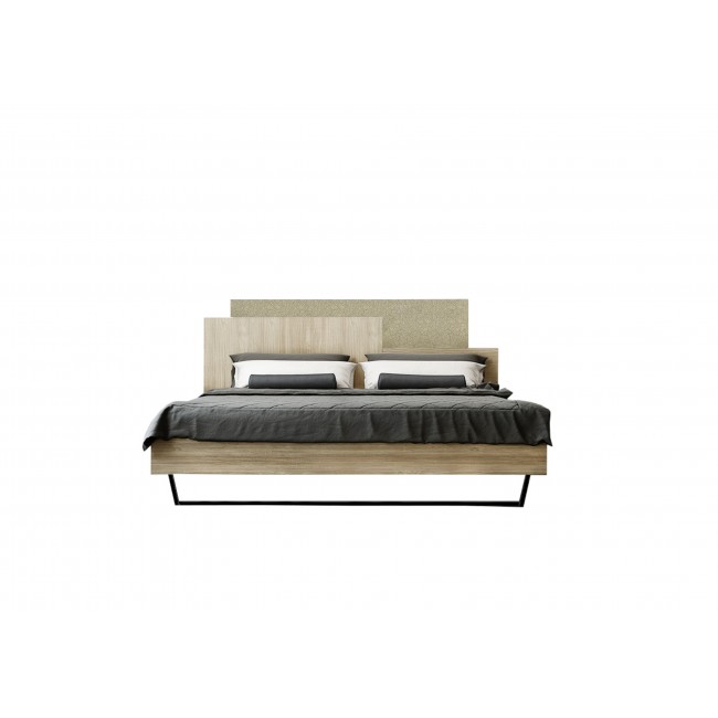 Κρεβάτι "ΜΟΡΦΕΑΣ" διπλό σε χρώμα δρυς-εκρού σκούρο 160x200