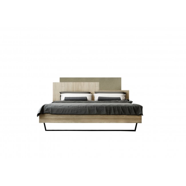 Κρεβάτι "ΜΟΡΦΕΑΣ" διπλό σε χρώμα δρυς-μόκα ανοιχτό 160x200