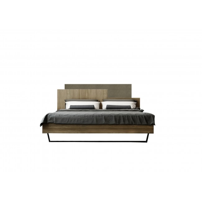Κρεβάτι "ΜΟΡΦΕΑΣ" διπλό σε χρώμα καρυδί-μόκα σκούρο 160x200