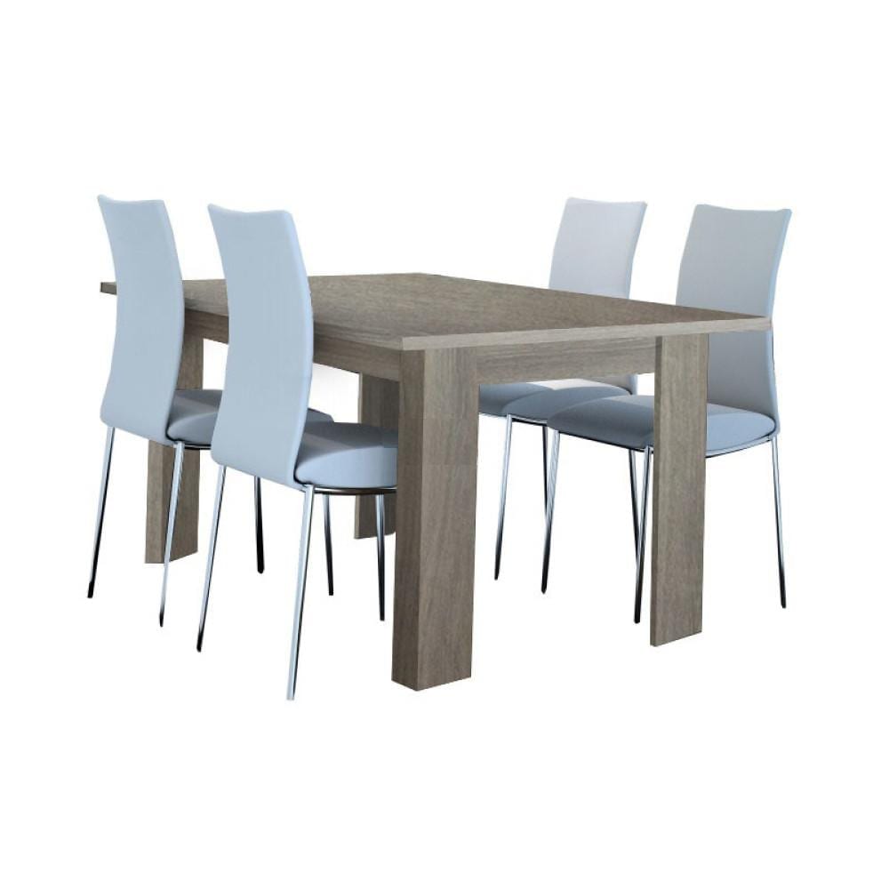 Τραπέζι κουζίνας "ΦΑΙΗ" ανοιγόμενο σε χρώμα σταχτύ 160+40x90x78