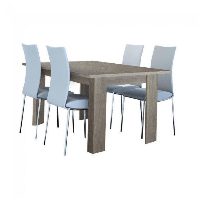 Τραπέζι κουζίνας "ΦΑΙΗ" ανοιγόμενο σε χρώμα σταχτύ 160+40x90x78