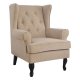 Πολυθρόνα-μπερζέρα "BRANDON" με ύφασμα σε μπεζ χρώμα 83x83x104