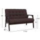 Καναπές "KIELY" διθέσιος υφασμάτινος σε καφέ χρώμα 115,5x80x80