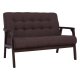 Καναπές "KIELY" διθέσιος υφασμάτινος σε καφέ χρώμα 115,5x80x80