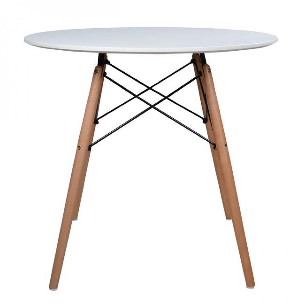 Τραπέζι "MINIMAL" από mdf σε χρώμα λευκό/σονόμα Φ80x74.5