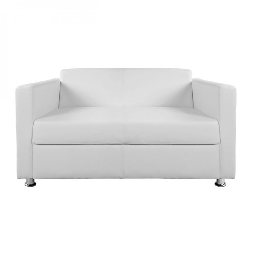 Καναπές "CUBO" διθέσιος από pu σε λευκό χρώμα 120x71x73