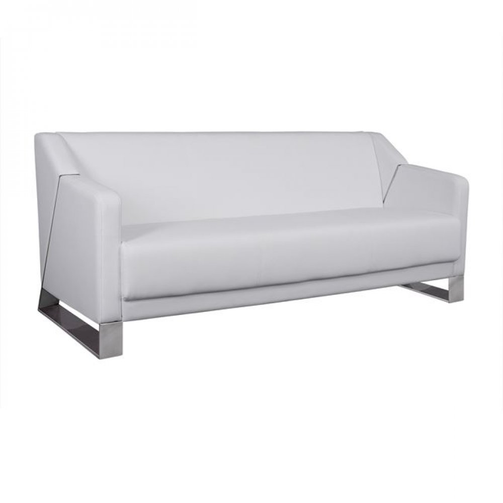 Καναπές "KIZZY" τριθέσιος από pu σε λευκό χρώμα 178x75x75