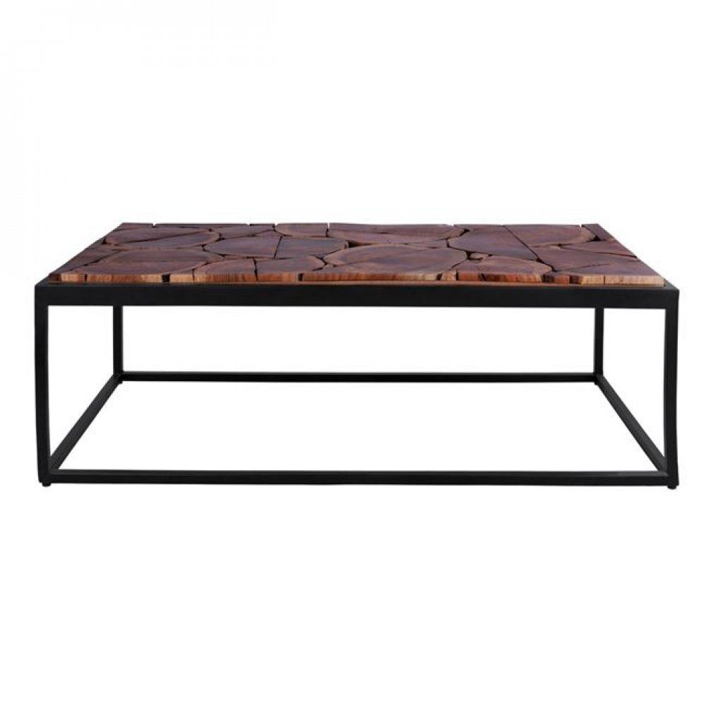 Τραπέζι σαλονιού ξύλινο σε χρώμα μαύρο/φυσικό 120x60x40