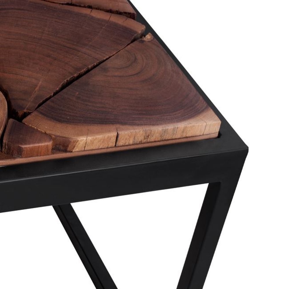 Τραπέζι σαλονιού ξύλινο σε χρώμα μαύρο/φυσικό 120x60x40