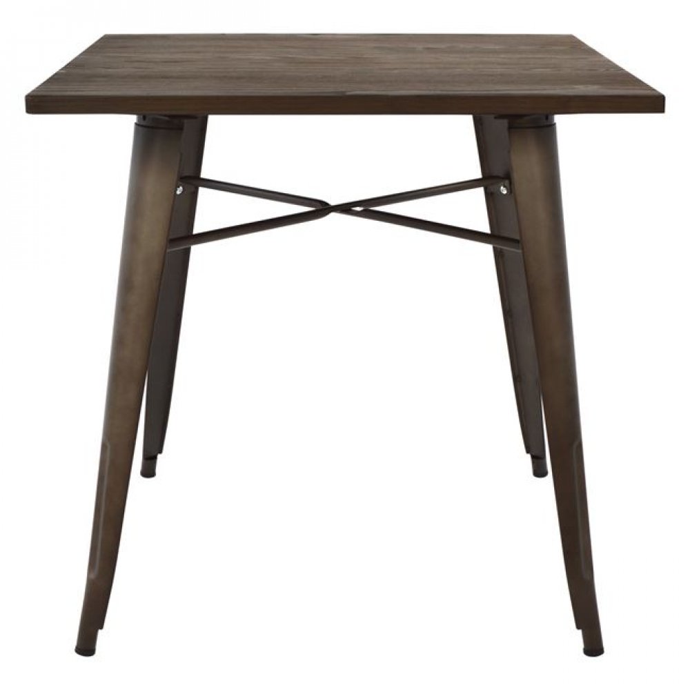 Τραπέζι μεταλλικό σε χρώμα καφέ/μαύρο 80x80x76