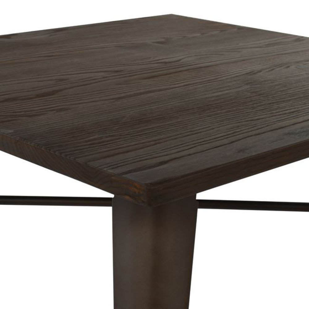 Τραπέζι μεταλλικό σε χρώμα καφέ/μαύρο 80x80x76