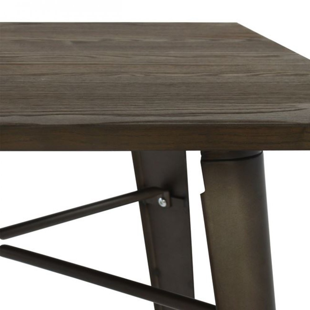 Τραπέζι μεταλλικό σε χρώμα καφέ/μαύρο 80x80x76