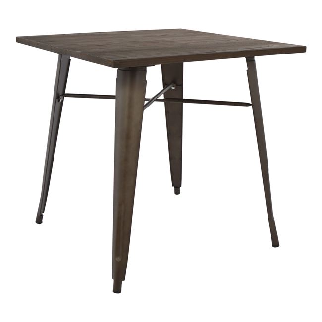Τραπέζι μεταλλικό σε χρώμα καφέ/μαύρο 80x80x76
