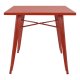 Τραπέζι μεταλλικό σε χρώμα κόκκινη πατίνα 80x80x76