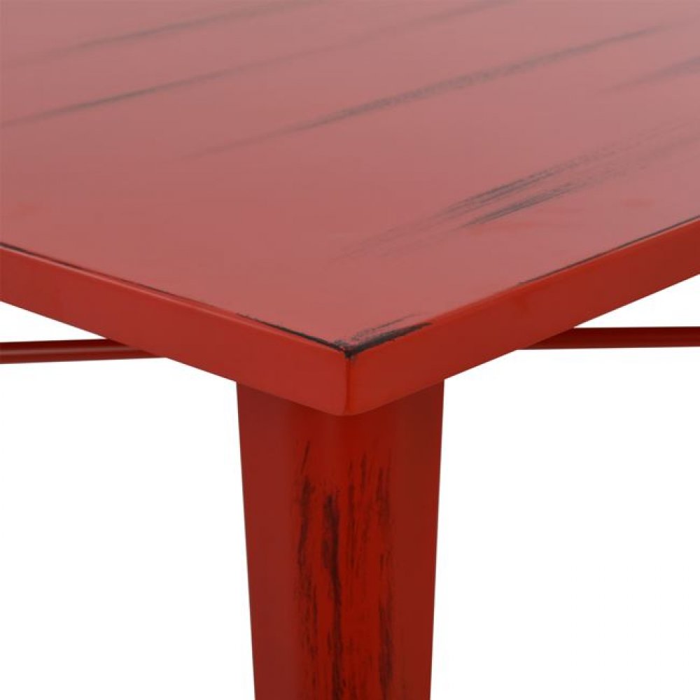 Τραπέζι μεταλλικό σε χρώμα κόκκινη πατίνα 80x80x76