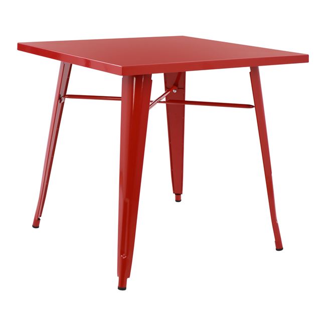 Τραπέζι μεταλλικό σε χρώμα κόκκινο 80x80x76