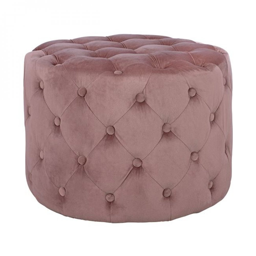 Σκαμπό "KASSIE" βελούδινο σε χρώμα σάπιο μήλο Φ60x43