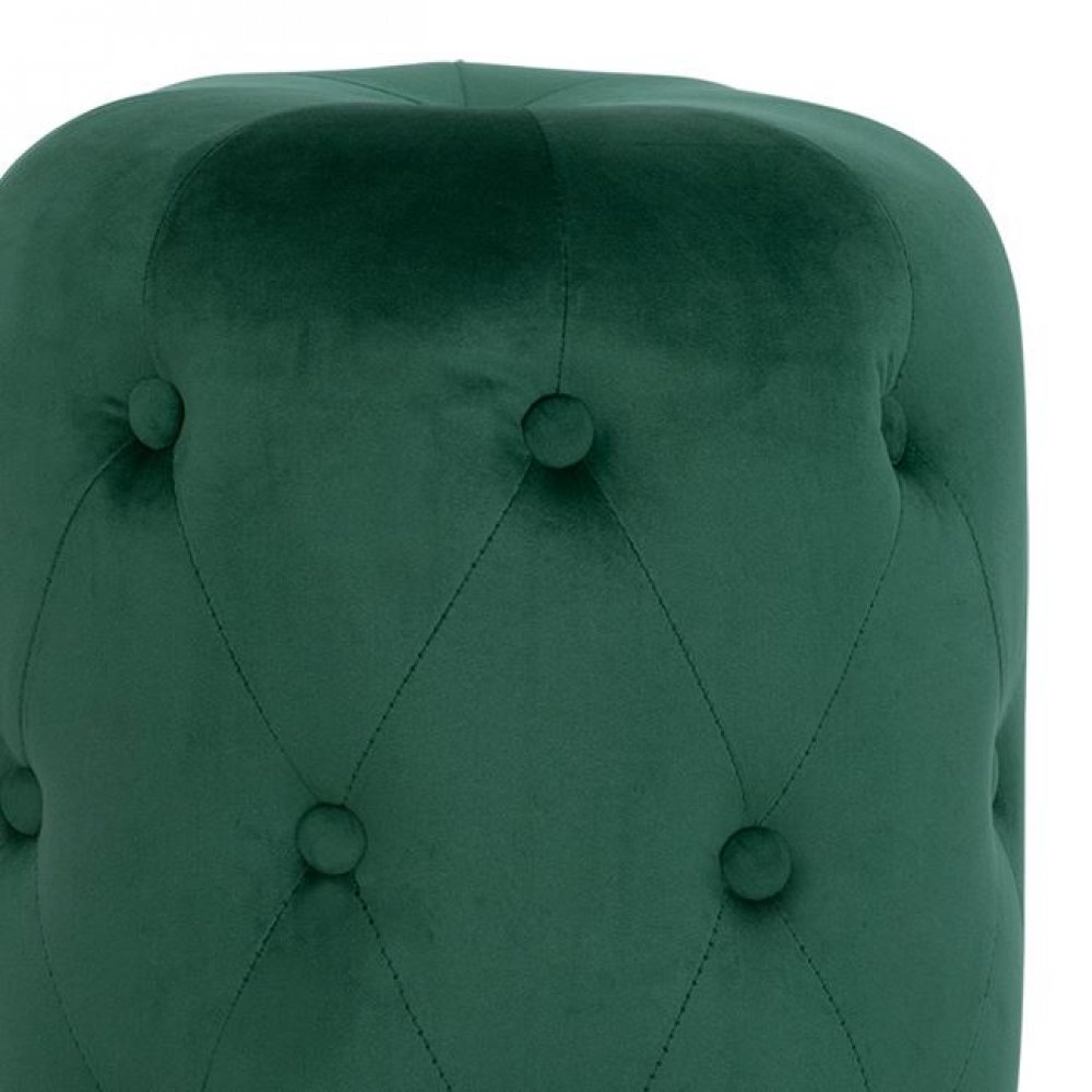 Σκαμπό "TORRIE" βελούδινο σε κυπαρισσί χρώμα Φ37x46