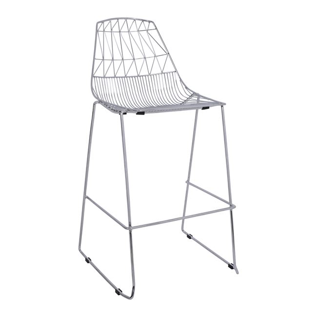 Σκαμπώ μπαρ "LUX" μεταλλικό σε χρώμα χρωμίου 57x56,5x107