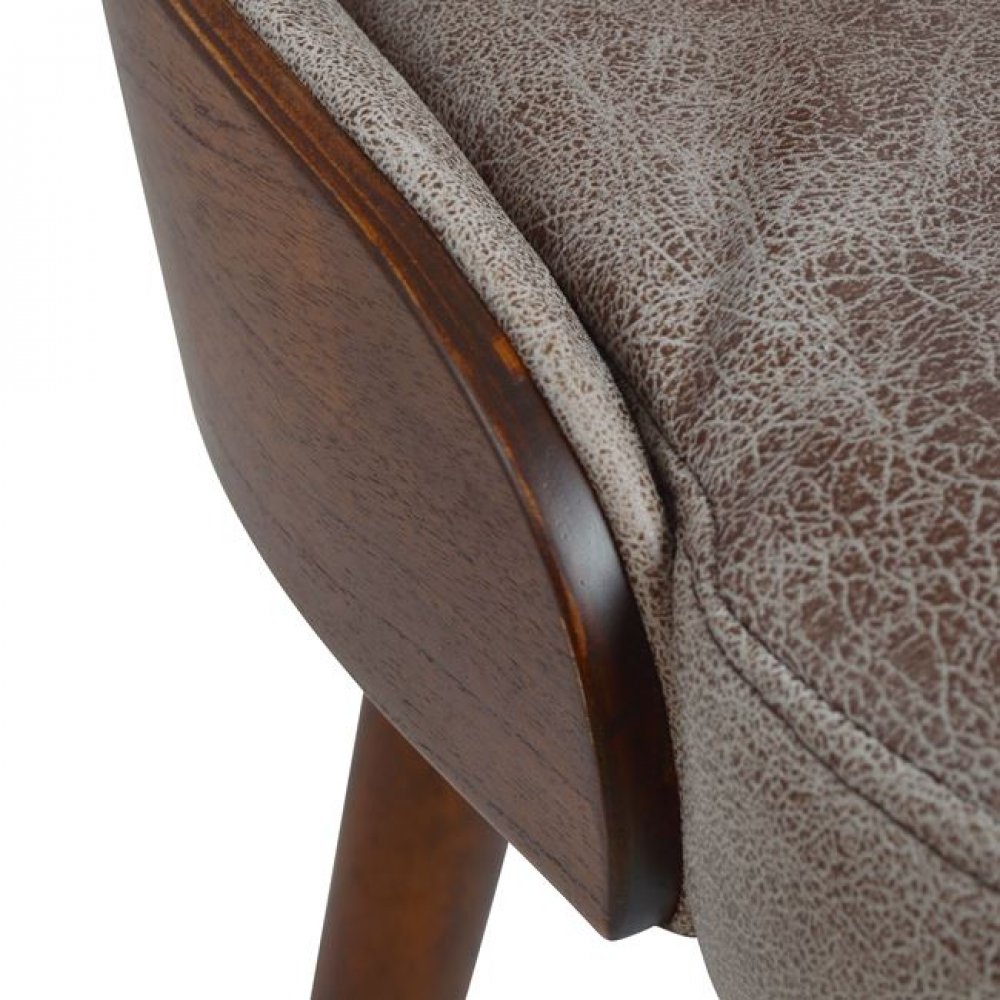 Drastic mode Moist Καρέκλα τραπεζαρίας "BULOVA" υφασμάτινη σε χρώμα καρυδί 56,5x48x74