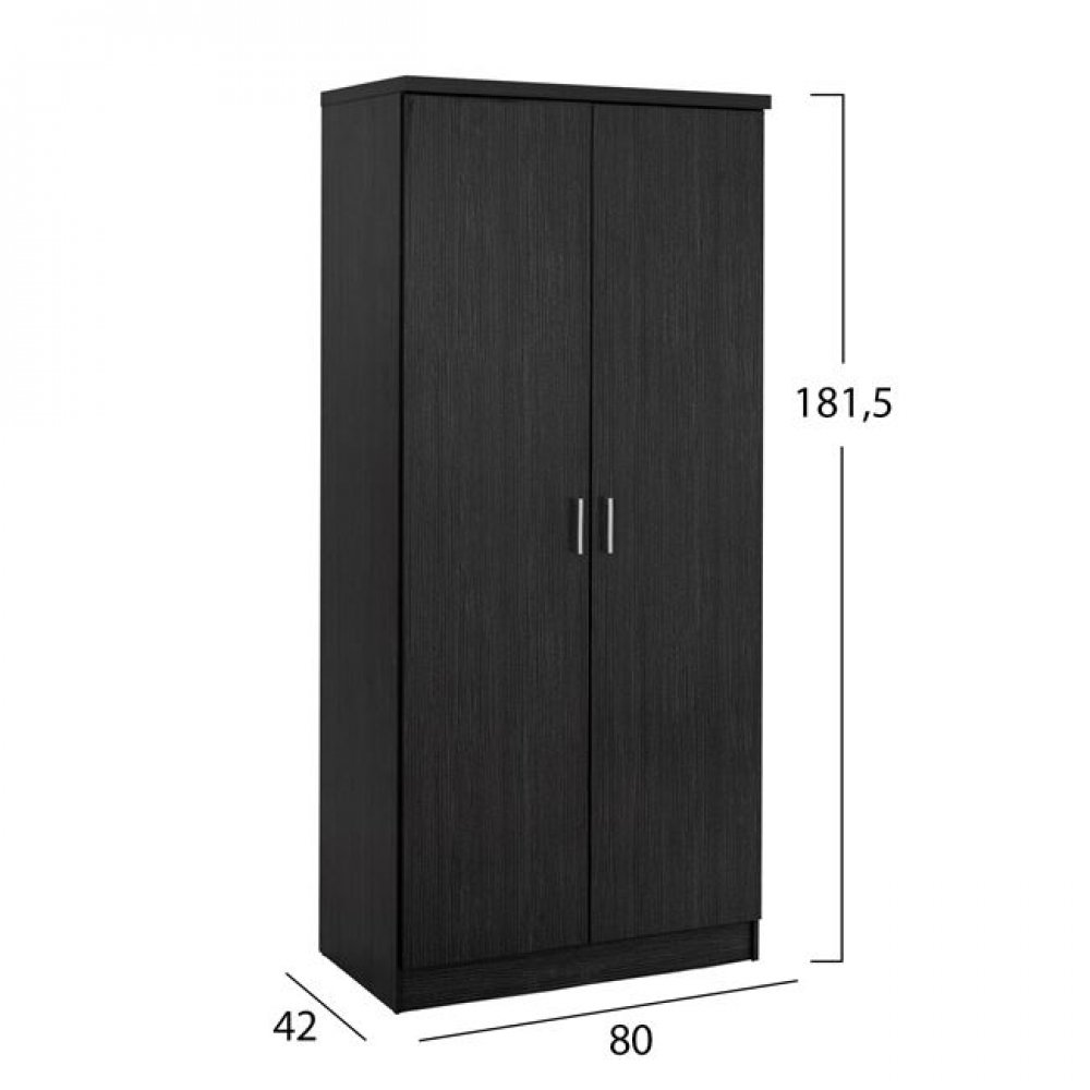 Ντουλάπα δίφυλλη σε χρώμα zebrano 80x42x181