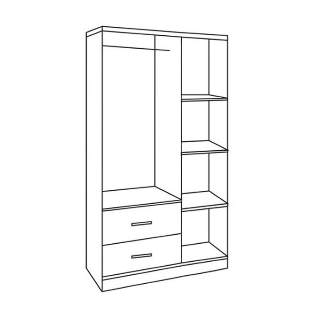 Ντουλάπα τρίφυλλη σε χρώμα σονόμα 89.2x42x181