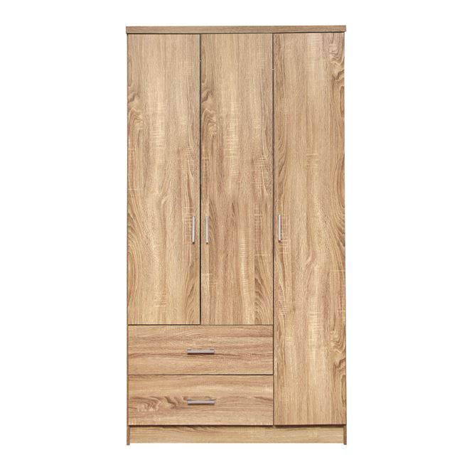 Ντουλάπα τρίφυλλη σε χρώμα σονόμα 89.2x42x181